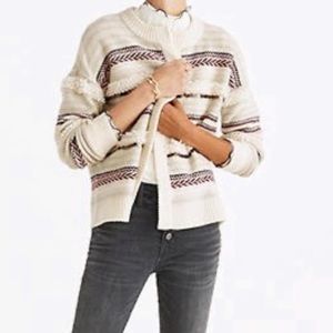Madewell Paillette Stripe Cardigan Sweater Merino Wool Women’s‎ Sz Small